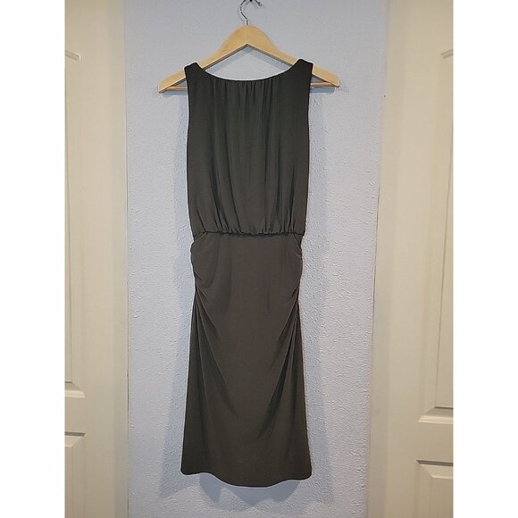 Ralph Lauren 4 Olive‎ Green Rouched Sleeveless Sheath Dress Women’s 4 Small - Picture 5 of 6